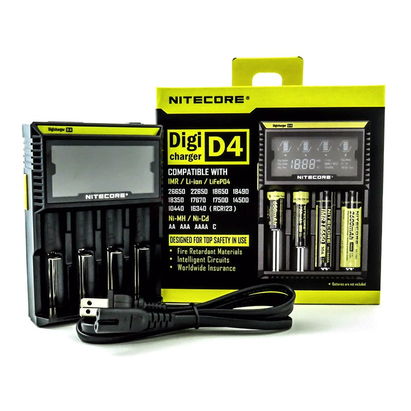 nitecore d4 smart lcd battery charger for li ion-vape shop Calgary