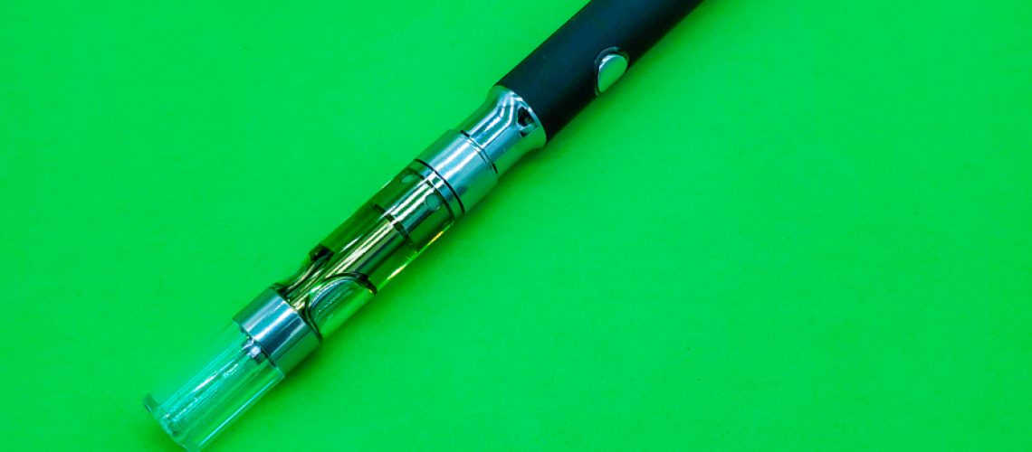 Vape Pen. Cannabis oil vape pen cartridges. Alternative method of smoking the THC extracted from marijuana plants